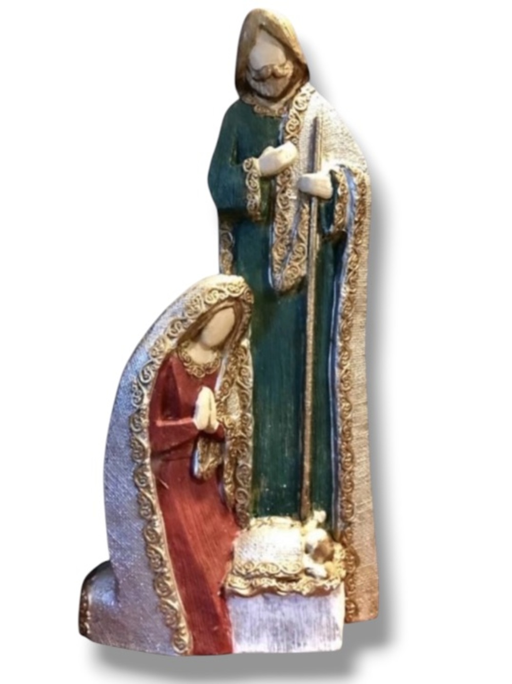 Vintage Tall Christmas Nativity Statue Jesus Mary & Joseph 21x10” NWOT